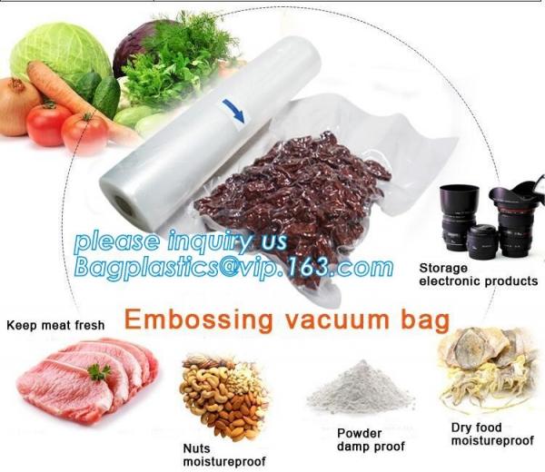 Embossing Plastic Vacuum Packing Pouch Embossed Food Vacuum Sealing Storage Bag Rolls Kitchen Vacuum Storage Embossed He