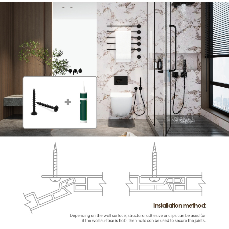 Waterproof Easy Clean PVC Shower Wall Panel For Bathroom Interiors Wall Decoration