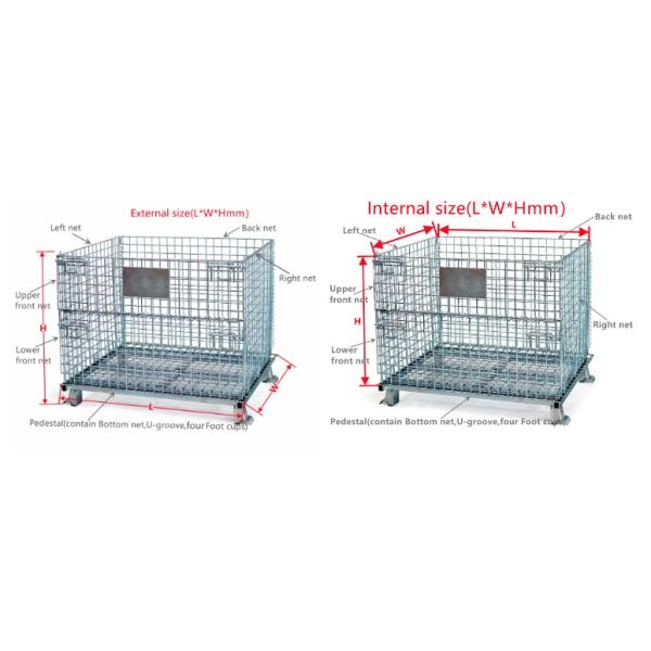 Warehouse Storage 50*50 Wire Mesh Container Hot Dipped Galvanized