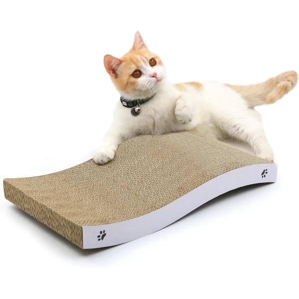 Cardboard Wave Cat Scratcher Durable Cat Scratching Pad Reversible