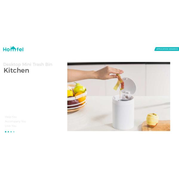 Support Room Space Selection 1.5L OEM Stainless Steel Desktop Mini Trash Bin with Press Open