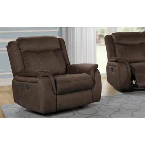 Recliner Sofa set with Storage Box, Brown Fabric