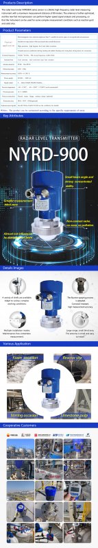 PTFE 80ghz High Frequency Radar Level Meter For Pharmaceutical
