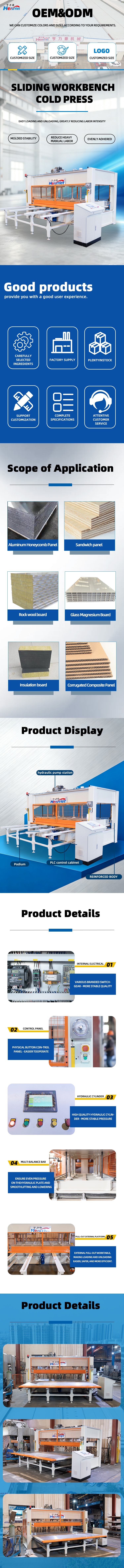 Push Table Cold Press Machine with 100 Tons Maximum Pressure 3000X1500mm Press Plate Size and Adjustable Pressure for Wooden and Medical Doors