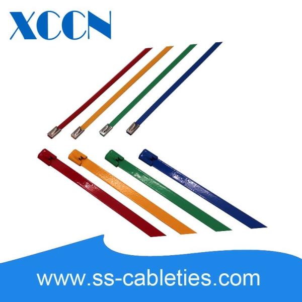 12mm Coloured Cable Ties Tensioner , Flexible Cable Ties Epoxy Polyester Material