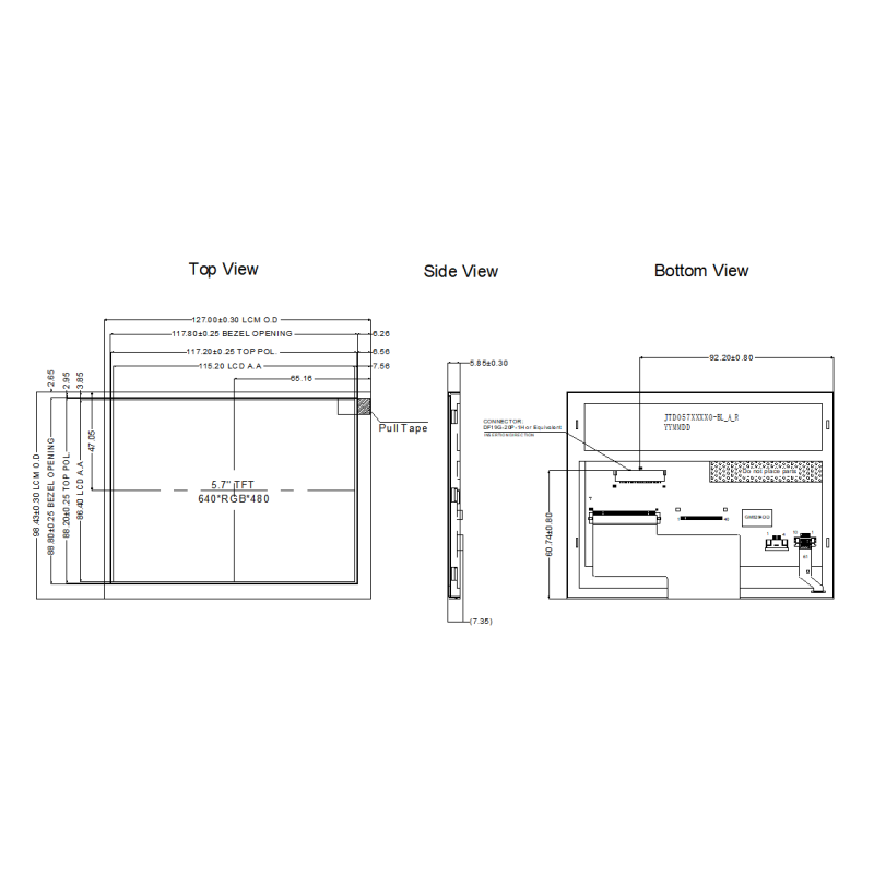 RGB Interface 5.7 Inch IPS LCD Display Screen 640×480 Resolution TFT IPS Display Module