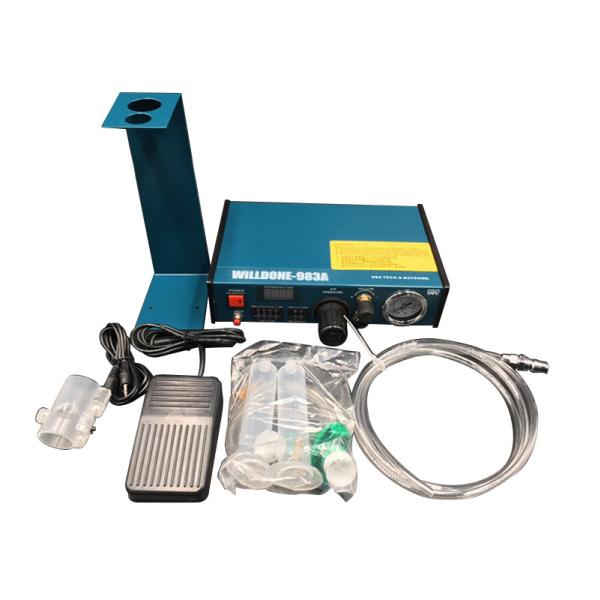 983A Liquid Glue Dispenser Machine , Glue Dispensing Equipment In Blue Color