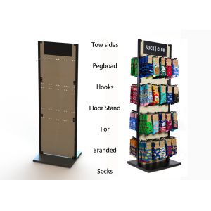 China Customized MDF Branded Display Stands Wood Floor Stands For Socks on sale