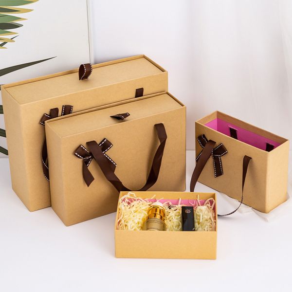 Solid Color Bow-Tie Handbag Gift Box Package Drawer Box customized Rectangular Souvenir Box