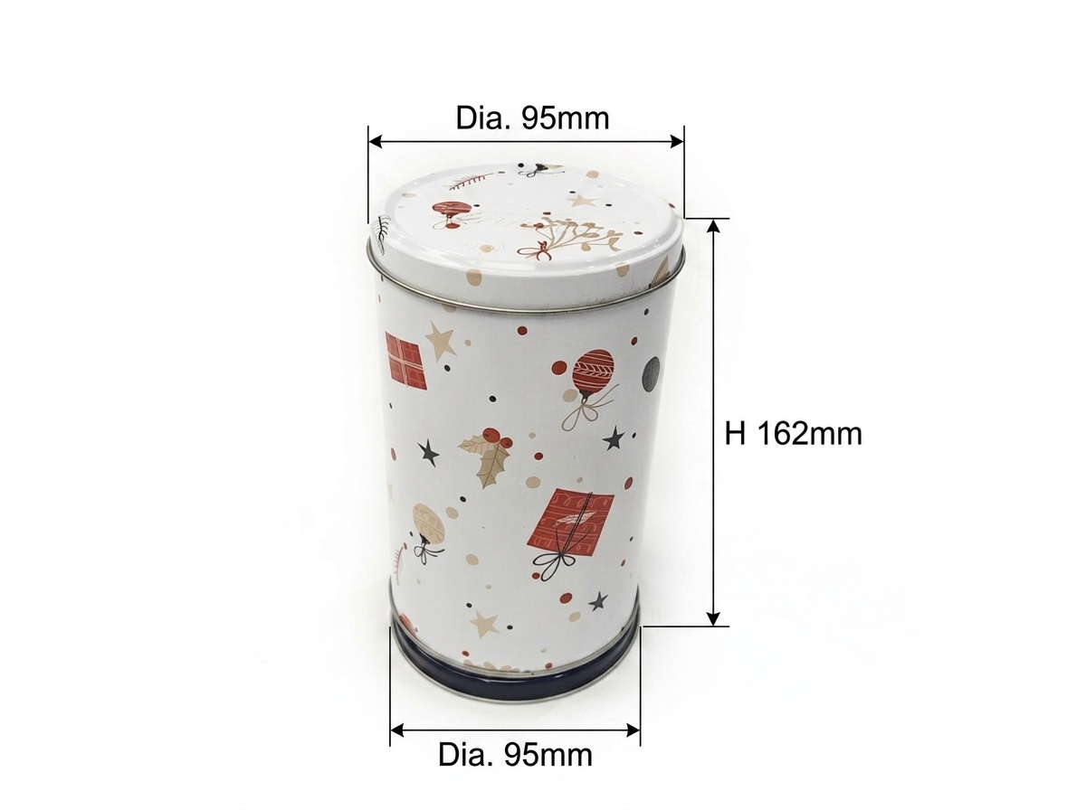 Dadi Customized with Music Cylindrical Metal Storage with Lid Round Rotatable Tin Can for Cookies, Snacks & Gift Packaging