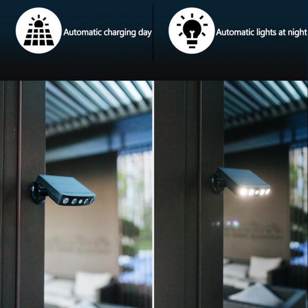 Adjustable Security 600lm 120degree Solar Motion Sensor Wall Light PC+ABS