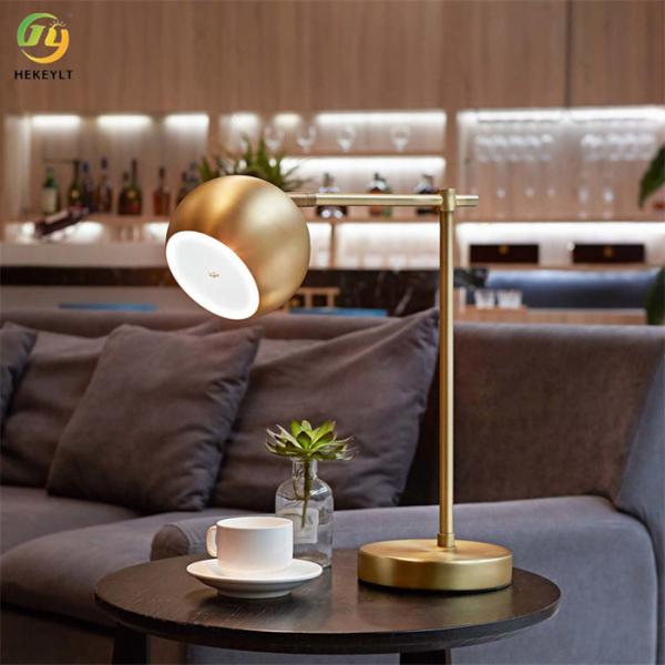 E27 Round Metal Gold Bedside Table Lamp D17.2 X H46.4cm