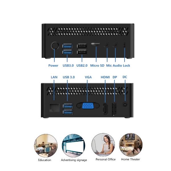 WIFi 5 Fanless Mini PC Intel Jasper Lake AC8 N4500 CPU Innovative Honeycomb
