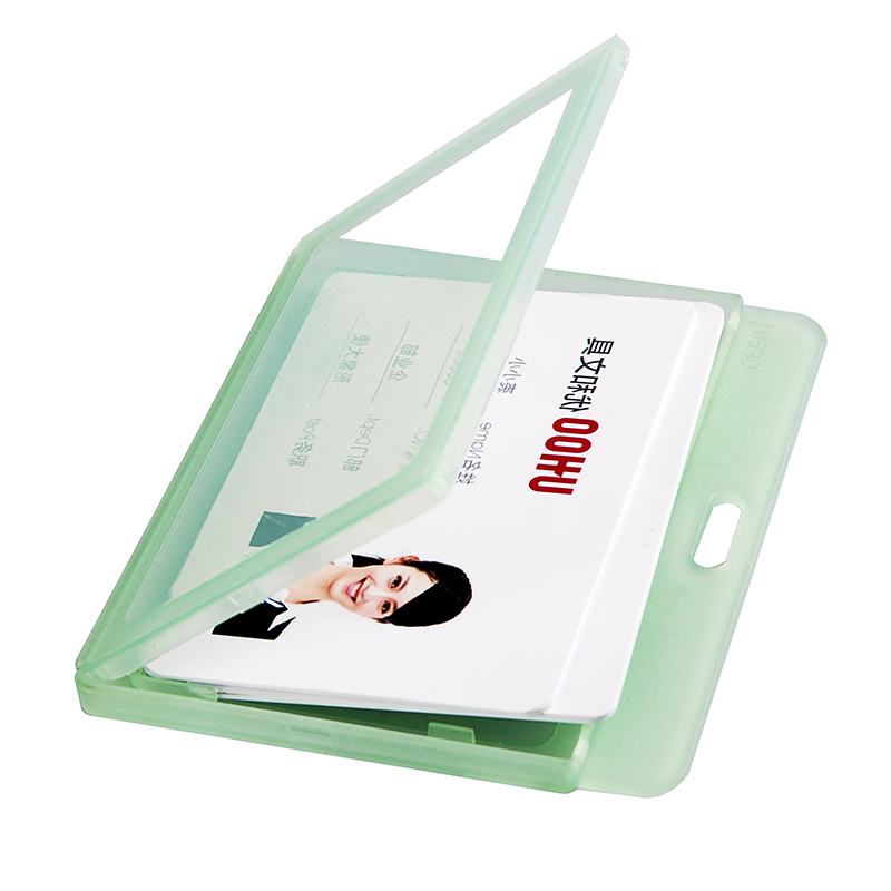 PP ID Lanyard Retractable Transparent Card Holder Protector For Employee Identification