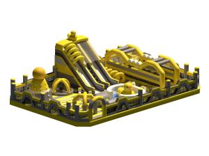 Buy cheap Park Large Yellow Inflatable Castles With Slides Obstacles Course product
