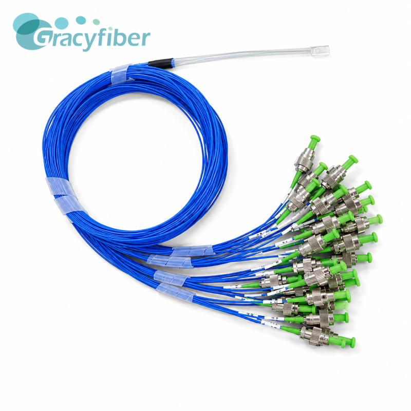 32CH PM Fiber Array 127um Pitch Polarization Maintaining Fiber Array Low Insertion Loss High PER for Silicon Photonics Optical Module and PIC