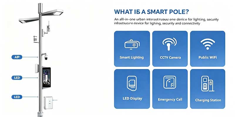 Integrated Smart Light Pole, IoT Smart Street Lamp with Cloud Remote Control System for Urban Construction
