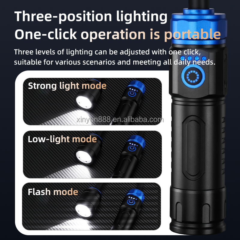 Cross-border Magnetic Working Lamp, Multi-angle Bend, Car Inspection Lamp, USB Charging, White Laser Zoom Flashlight