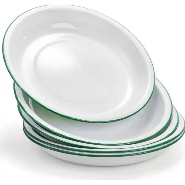 Blue and White Enamel Plate Set Porcelain Luxury Dinnerware Dishes Porcelain Dinner Plate Ceramic Deep Soup Dinner Plate