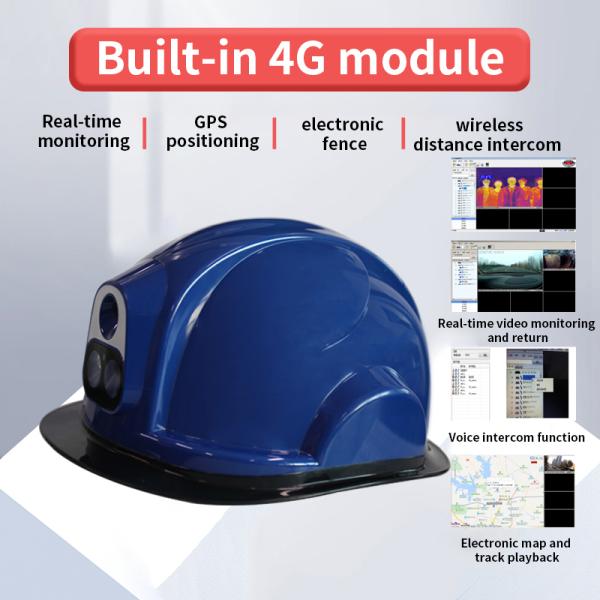 School Non Touch Infrared Temperature Device Smart Helmet Camera Support 4G 3G WIFI