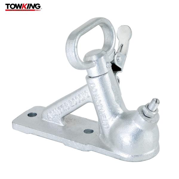 White Sturdy 50mm Ball Adjustable Trailer Coupler Steel Channel Mount Coupler