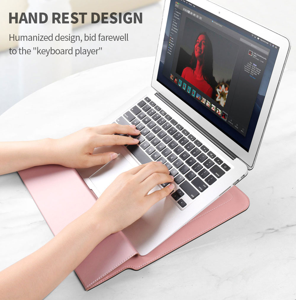 For Laudtec DNB26 3-in-1 Adjustable Tablet Holder Leather Bag Laptop Mouse Pad Korean Business Travel Shoulder Backpack Office Wholesale OEM/ODM