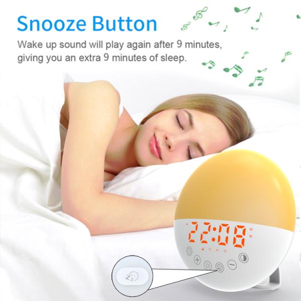 Cute Oval Portable Alarm Clock Radio Touch Sensing Multi Color