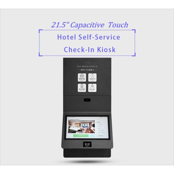 21.5 Inch Hotel Check-In Kiosk Android Windows OS Wall-Mounted Self-Service Online Payment SDK Function Optional Barcode Reader