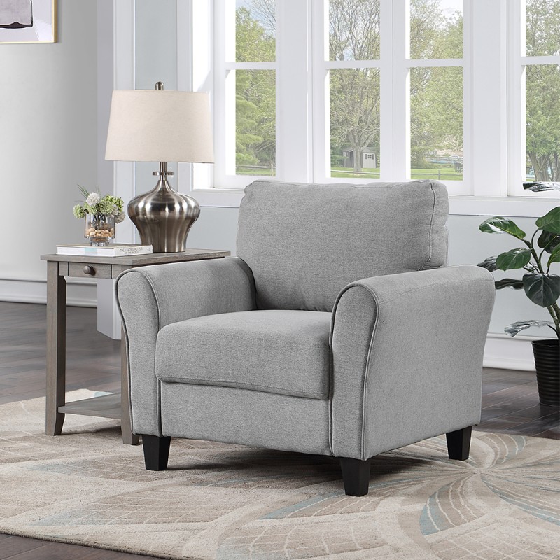 3 Piece Sofa set, Smoky Gray Fabric
