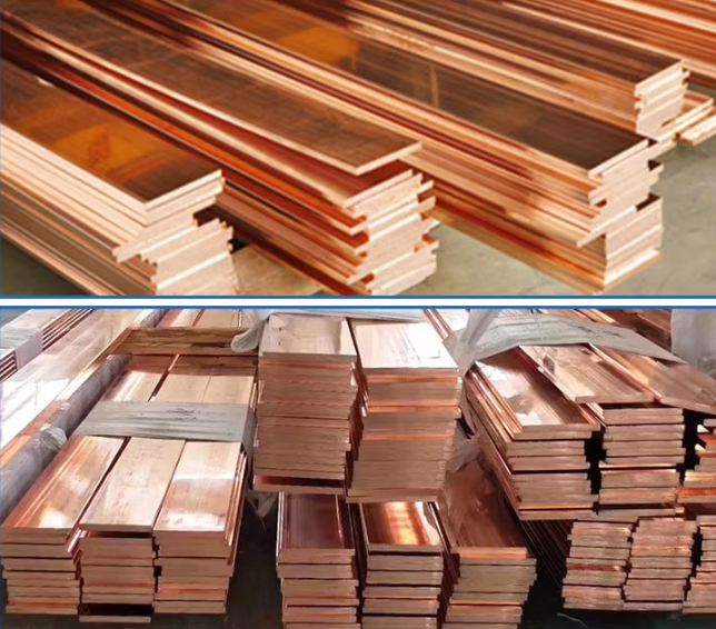 custom 99.9% Pure Copper Flat Bus Bar C11000 Copper Bars 25x3mm