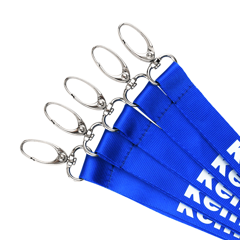 8" Office Polyester Safety Buckle Lanyard String Silk Printing Custom Logo