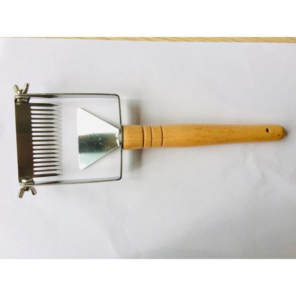 Durable Uncapping Fork With Small Wooden Handle and Adjustable Screw for Beekeeping