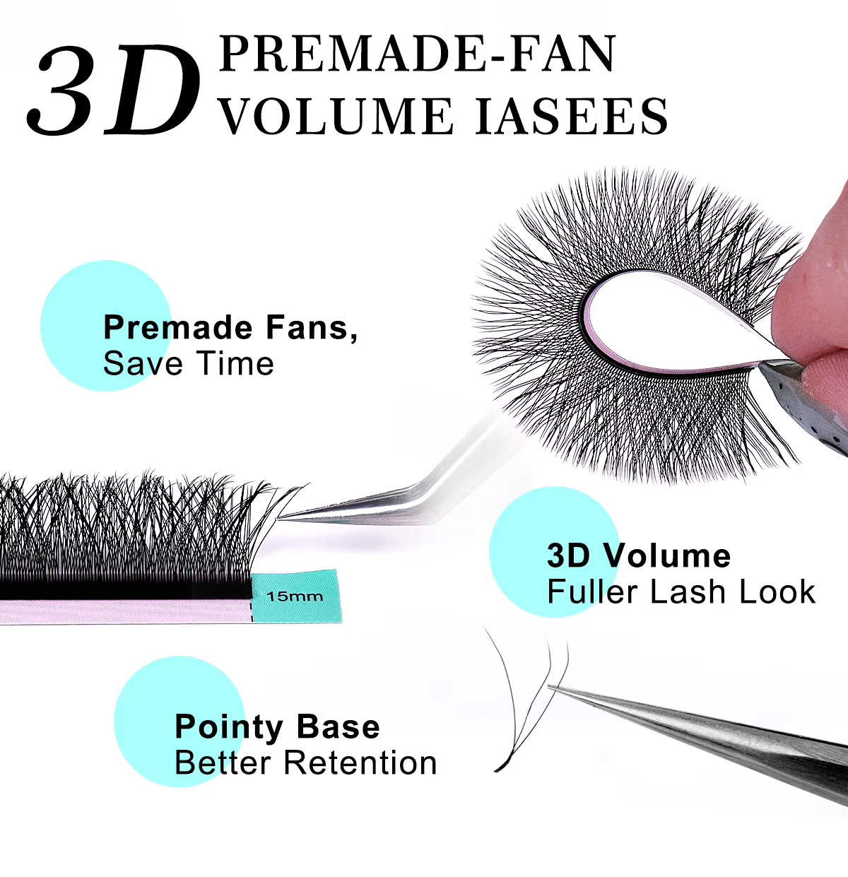 Shape Volume Eyelashes Extension Individual False Eyelashes W Lash 3d 5d 6d Clover Lashes Private Label
