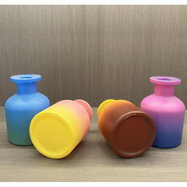 50ml 100ml Black Frosted Glass Essential Oils Diffuser Simple Round Reed Diffuser Bottle