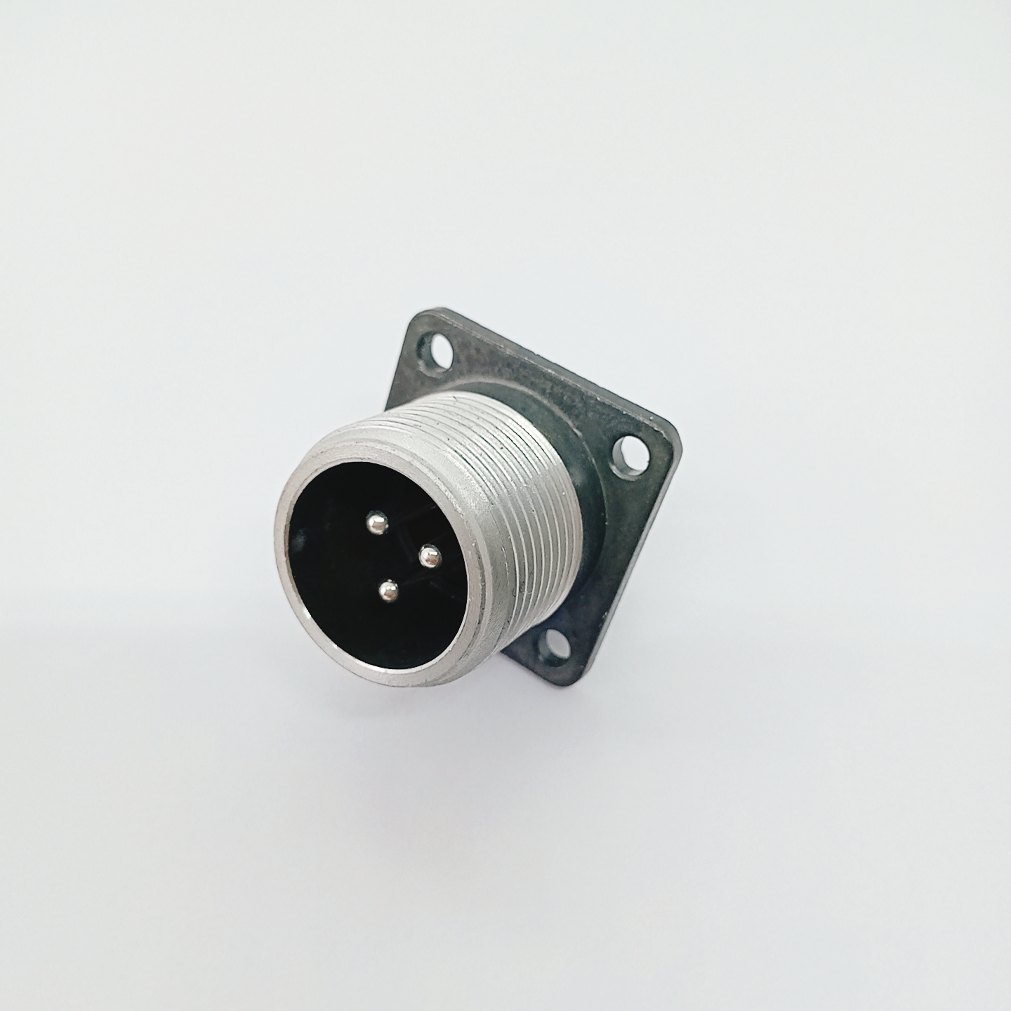Circular Aviation Connector P Series 3 Pin Thread Locking Square Flange Panel Mount Male Receptacle P20J3A