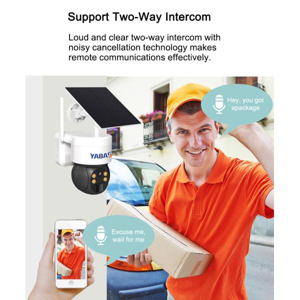 3MP Solar Panel Security Camera 2.4GHz WiFi Color Night Vision 2 Way Audio