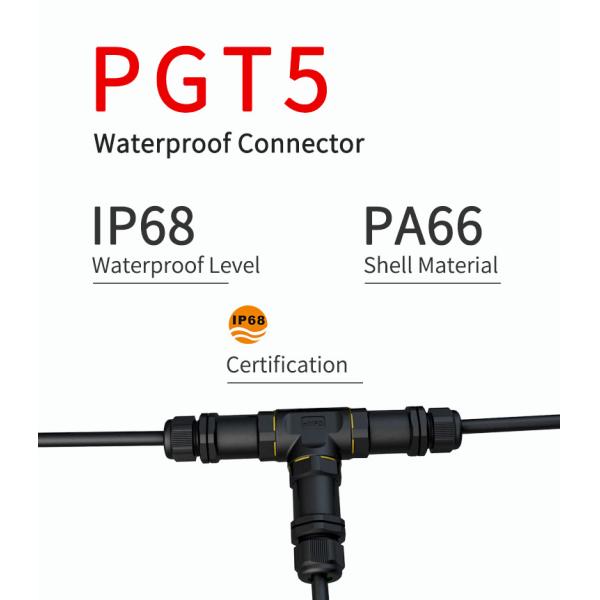 T Shape 12.5mm 3 Way Waterproof Electrical Connectors