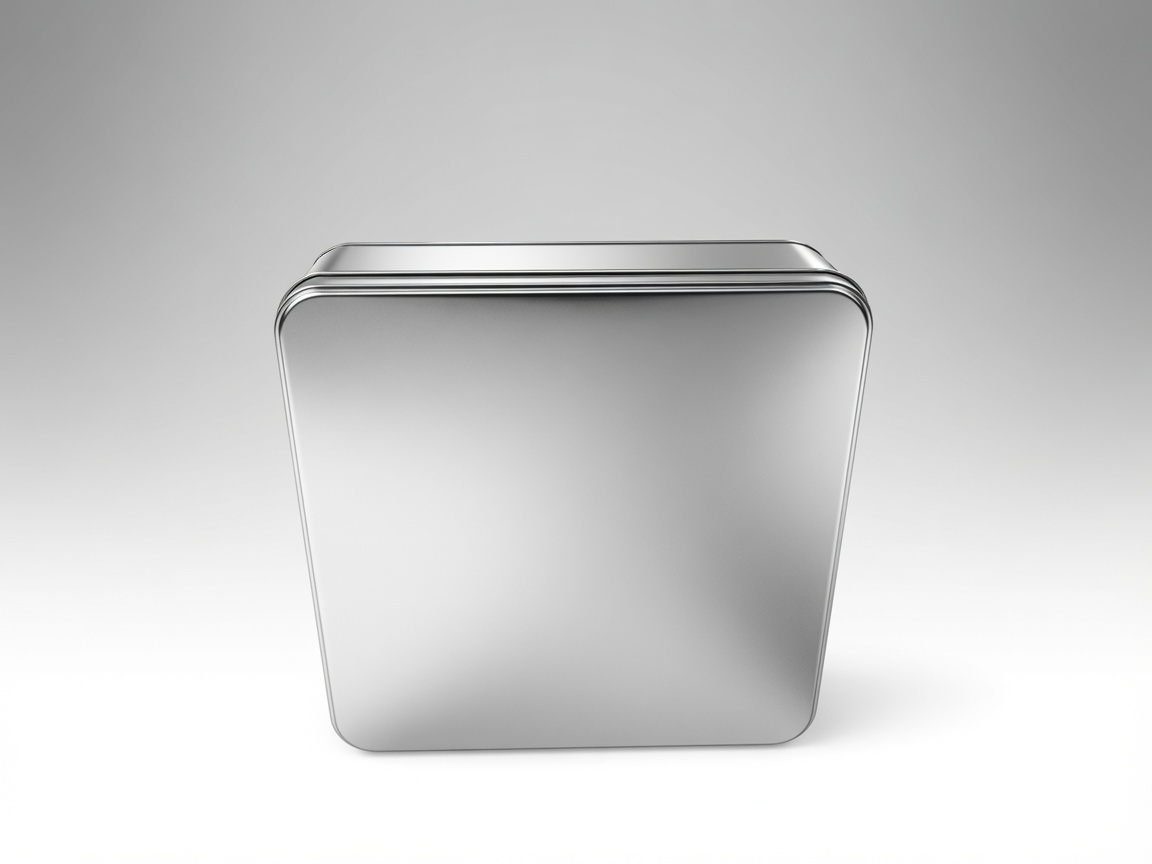 Customized Design Square Silver Metal Tin Box No Printing - Premium Gift Storage Package Snack Cookie Cake Biscuit Chocolate
