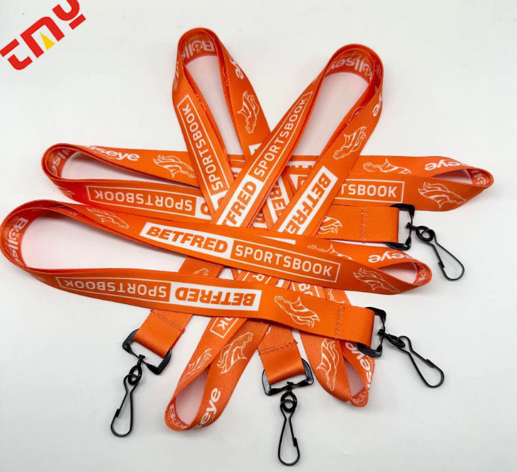 Custom Logo ID Card Holder Lanyards Personalized Polyester Neck Strap Lanyards With Hook