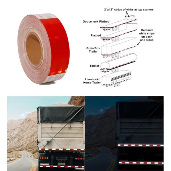 High Visibility Waterproof Weather Resistant Reflective Warning Tape for Trucks and Trailers