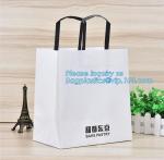 custom christmas carrier kraft paper gift shopping bag,brand dark blue 3D patch