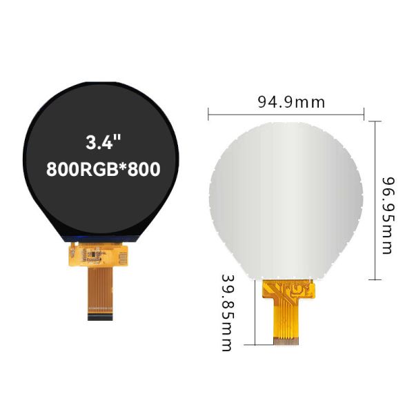 YVT034HD-C01 3.4 inch round LCD display module product photo
