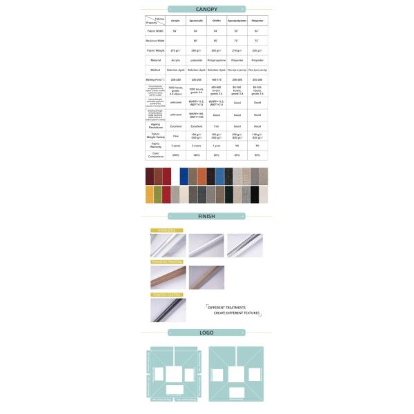 Canopy, Cantilever Umbrella Hanging Umbrellas, Fade Resistance & Water-repellent UV Protection Solution-dyed Fabric
