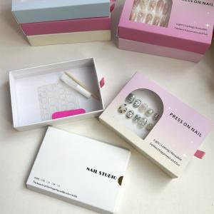 Buy cheap Custom Transparent Window Nail Display Gift Box High End Printed Jewelry Paper Box for Press Nails product