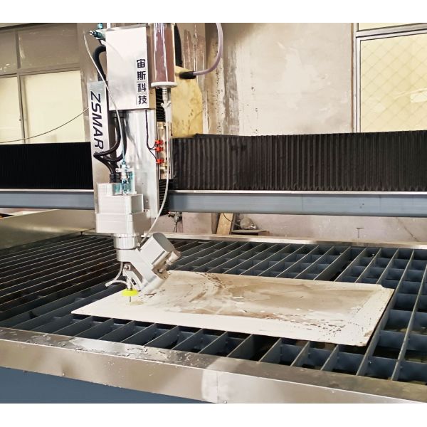 High Precision Multifunctional 5 Axis Waterjet Cutter Custom Granite Marble Engraving Long Service Life Grey Stone Machinery