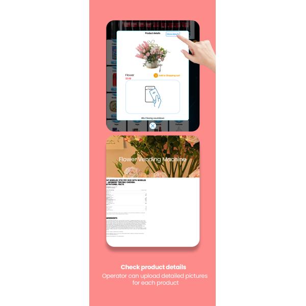 Self Service Cooling Fresh Bouquet Flower Vending Machine