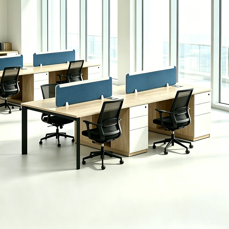 Office Workstation Desks with Custom Size Melamine Board Desktop for Modular Office Furniture Solutions and Workspace Setup