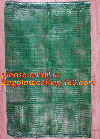 Strong tension PE material raschel mesh bag for eggplant onion potato,Orange polypropylene grid reusable raschel produce