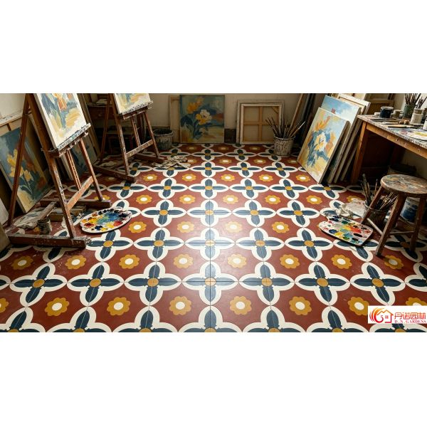 Encaustic Cement Tiles Custom Handmade Patterns Floor & Wall Tile for Hotel Villa Restaurant 200*200mm Matte Surface
