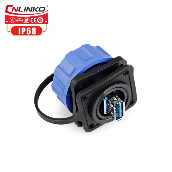 Cnlinko Connector Supplier YM24 USB 3.0 Panel Mount Data Connector IP67 Waterproof USB Connector
